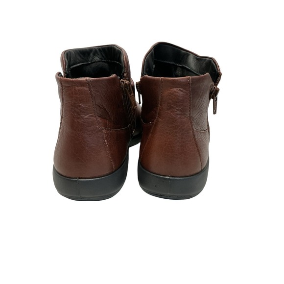 Hotter Murmur Super Soft Brown Comfort Leather Booties women's Double Zip Sz 9.5 - Picture 9 of 11